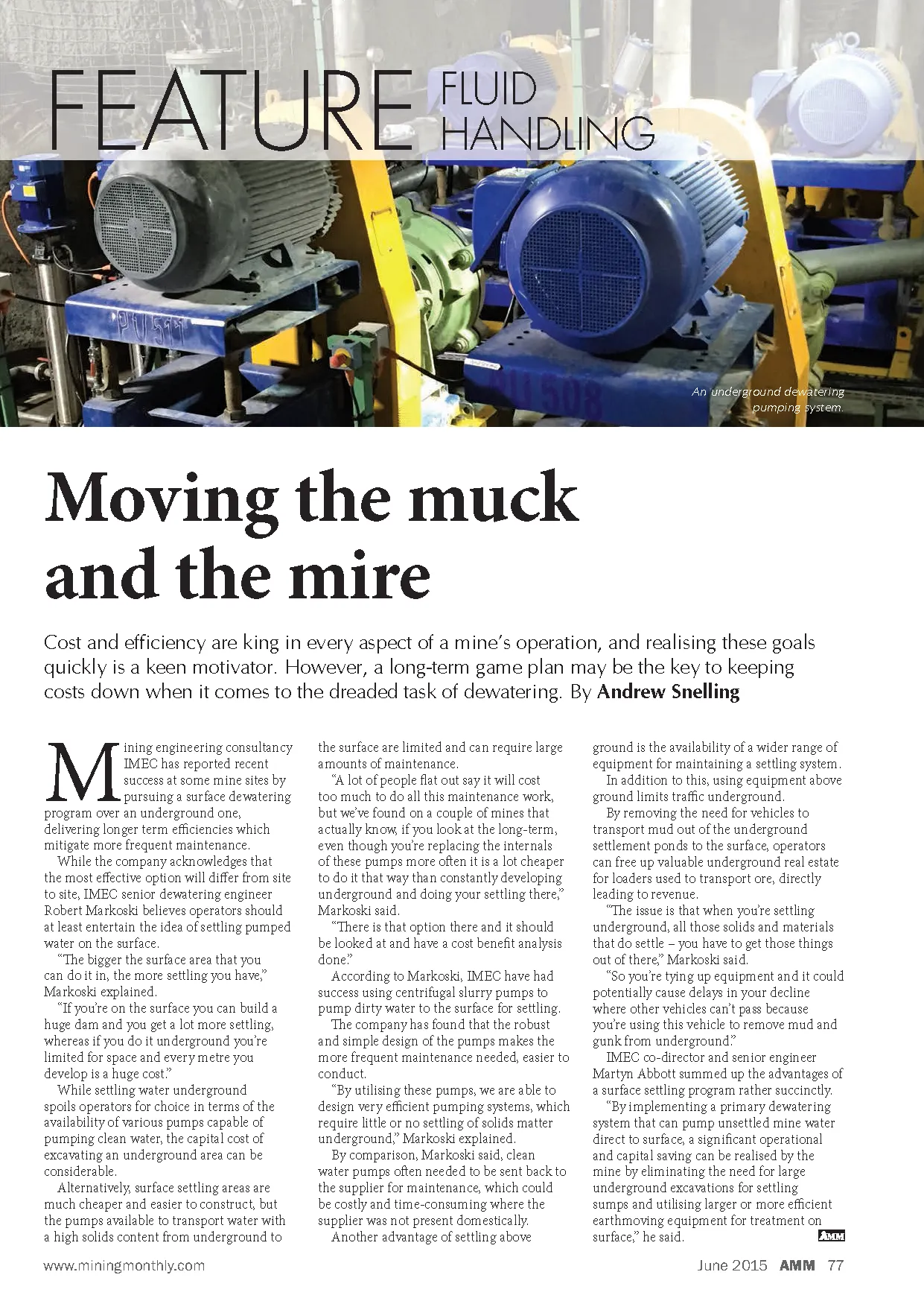 Moving the muck and the mire